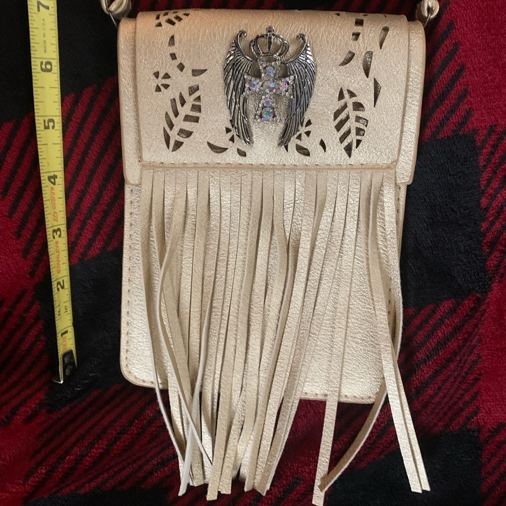 Gold NWOT phone Crossover Bag
